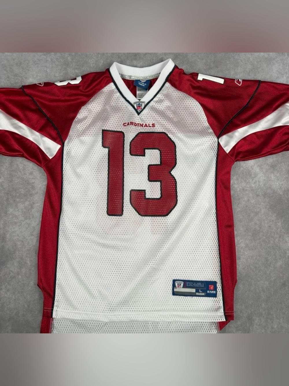 Reebok Arizona Cardinal Kurt Warner Jersey Youth L14-16 Red White NFL OnField